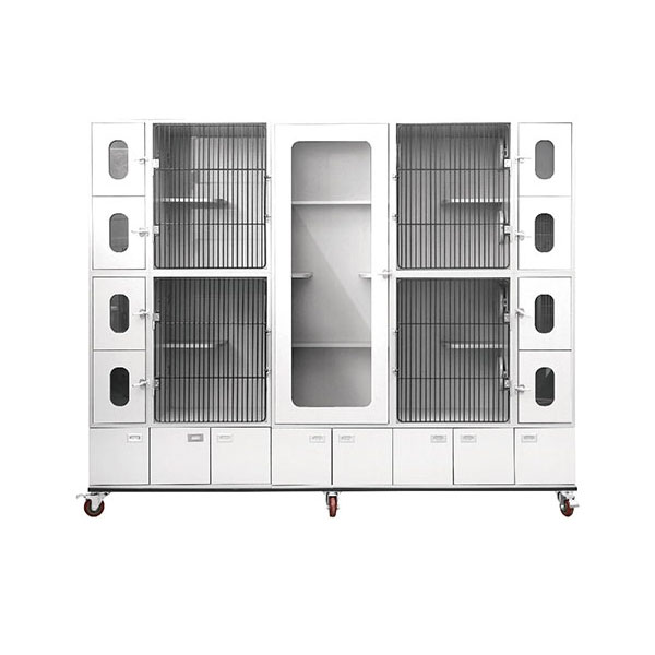 Cage de chatterie à armoire combinée