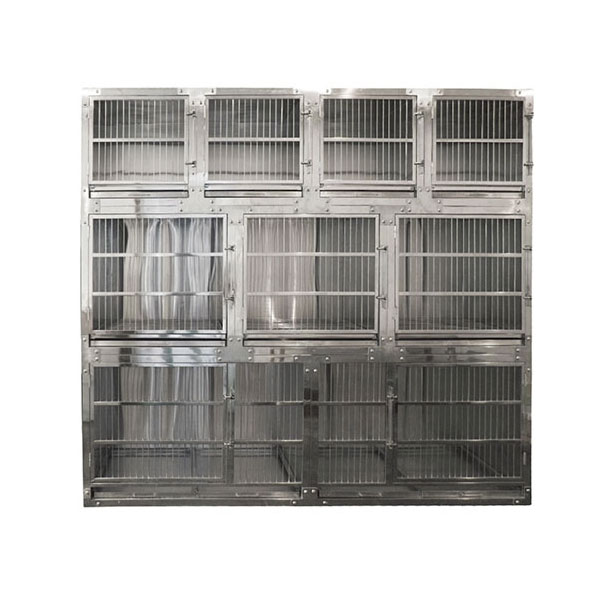 Cage pour animaux de compagnie en acier inoxydable à angle droit