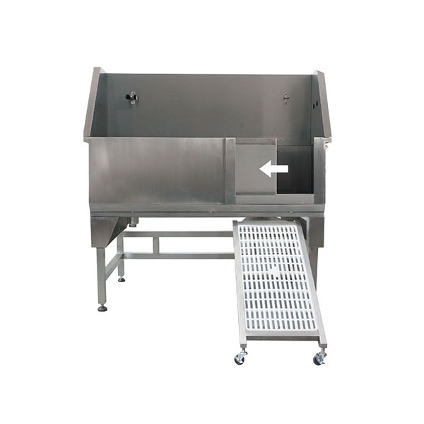 Baignoire verticale pour animaux de compagnie en acier inoxydable